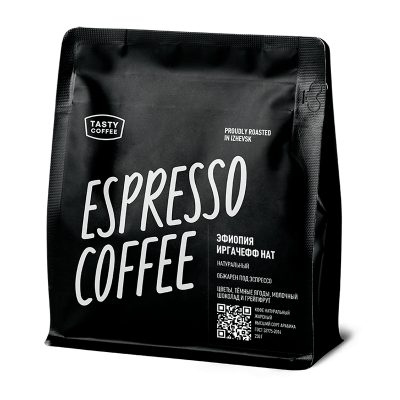 Кофе для эспрессо в зернах "Эфиопия Иргачефф Нат", 250 г, Tasty Coffee